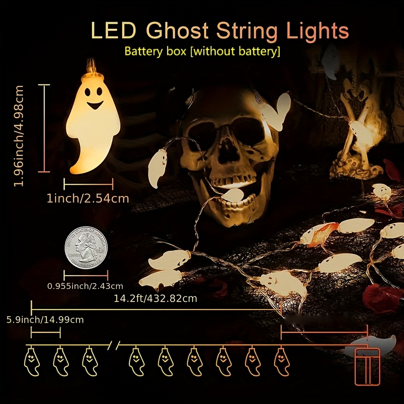 バッテリーゴースト LED ストリングライトハロウィンホラー - Led Fairy String Lights のレビューと価格