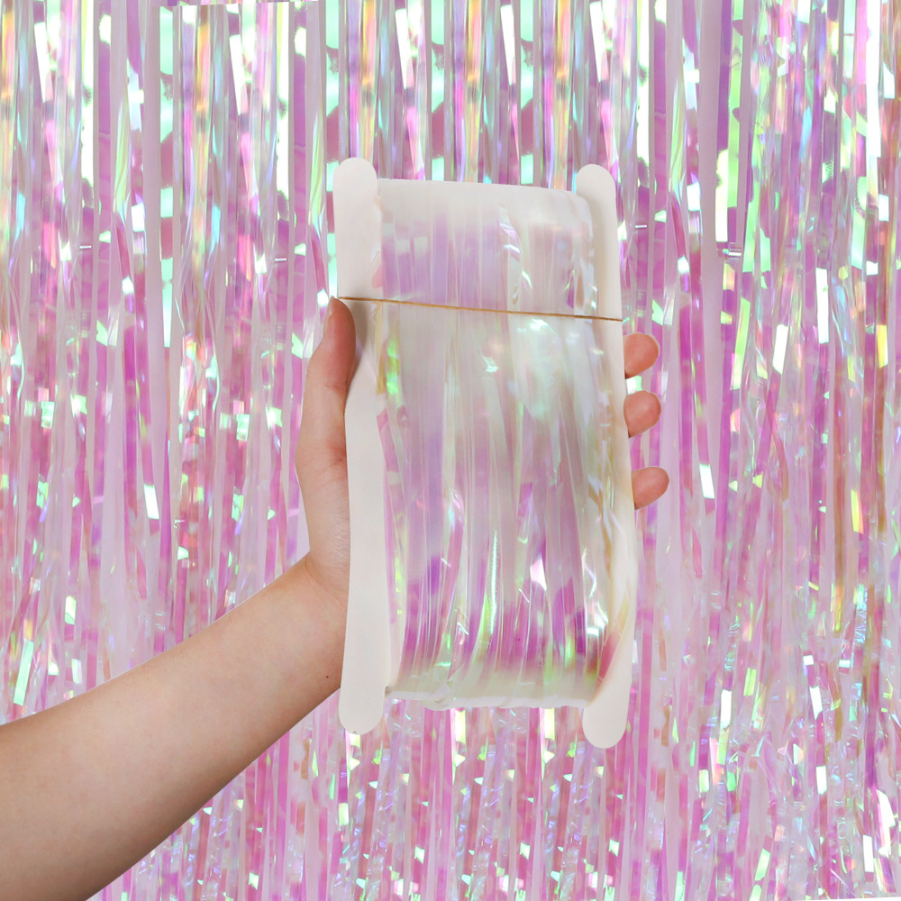 結婚式の装飾用の背景カーテン,2m,3m,式典用,フォイルカ - Tinsel Garland Decoration のレビューと価格