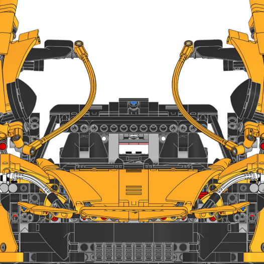 黄色の組み立て式スポーツカー 1:8 ビルディングブロックセ - Lego Set Technic のレビューと価格