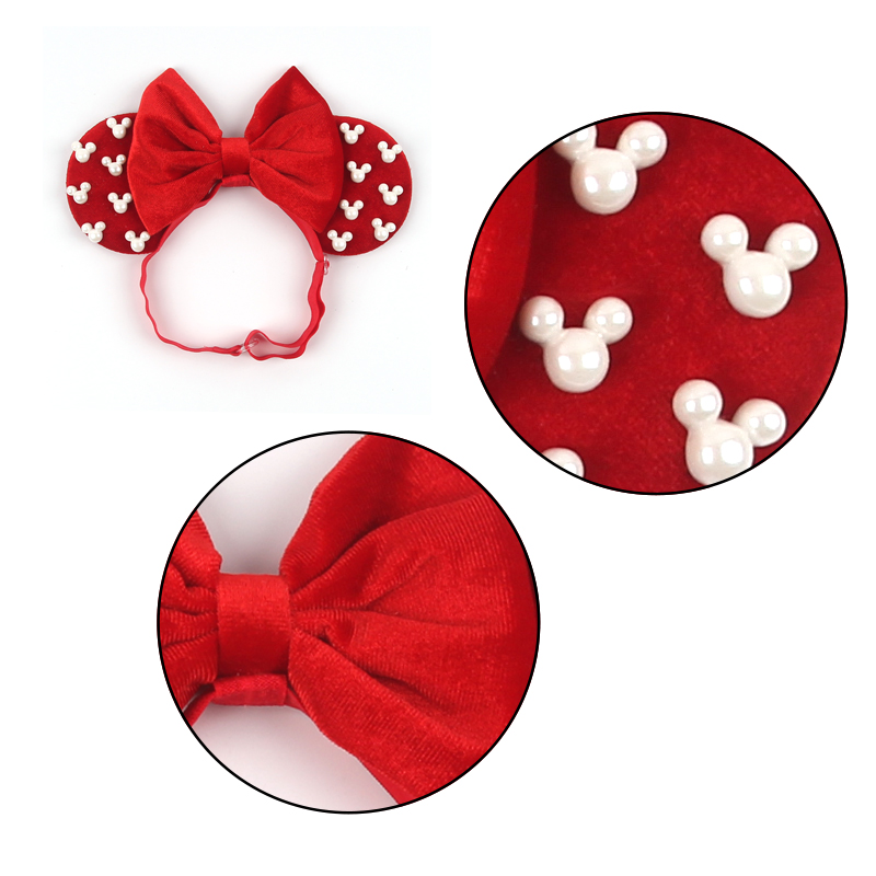 ディズニー-女性の調節可能なマウスの耳のヘッドバンド、ベルベ - Ribbon Bow Gift のレビューと価格