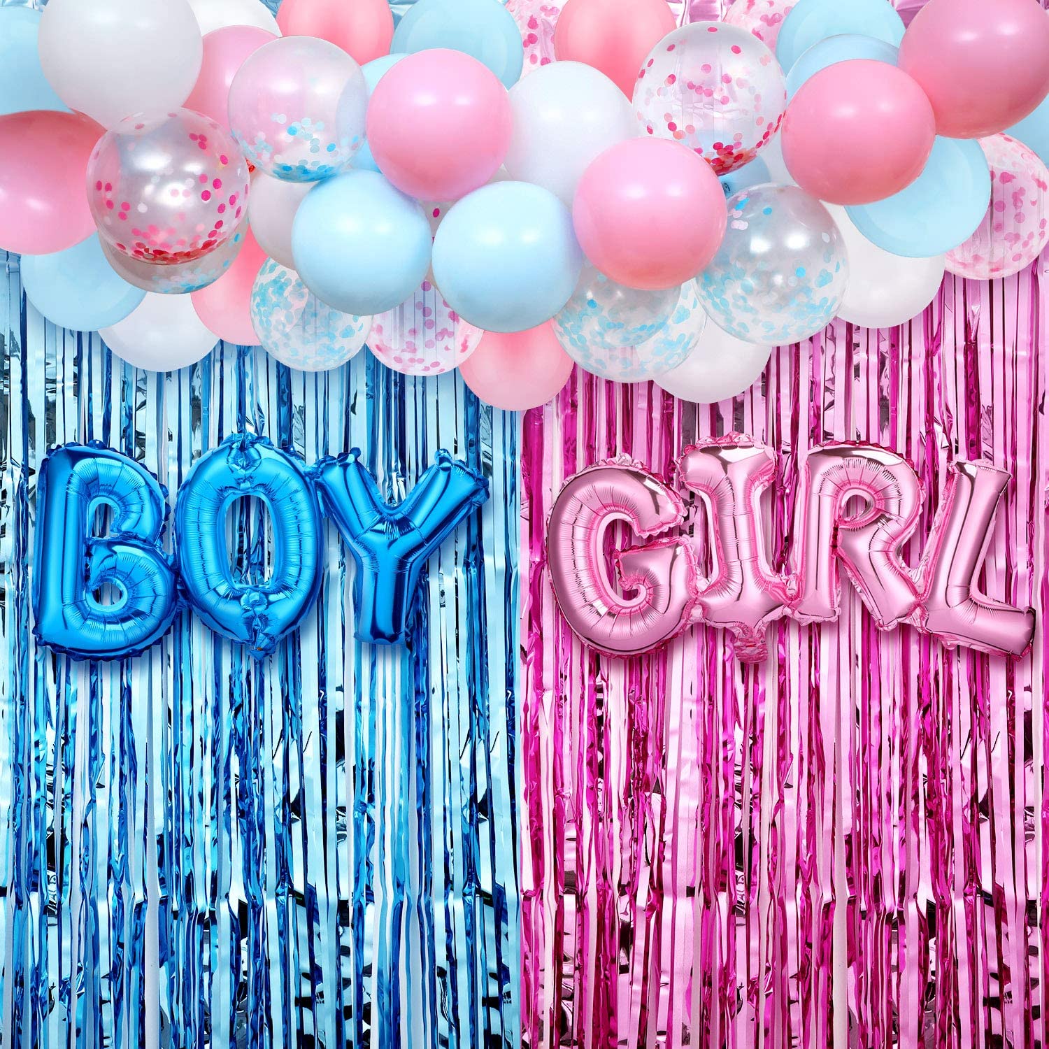 性別を明らかにする男の子または女の子のための装飾的な風船,3 - Tinsel Garland Decoration のレビューと価格