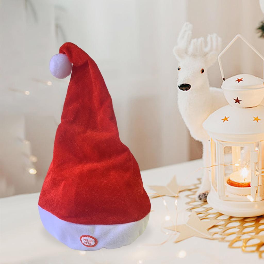 大人のための歌手ダンス帽子、音楽スイング帽子、赤と白のぬいぐ - Santa Hat Plush のレビューと価格
