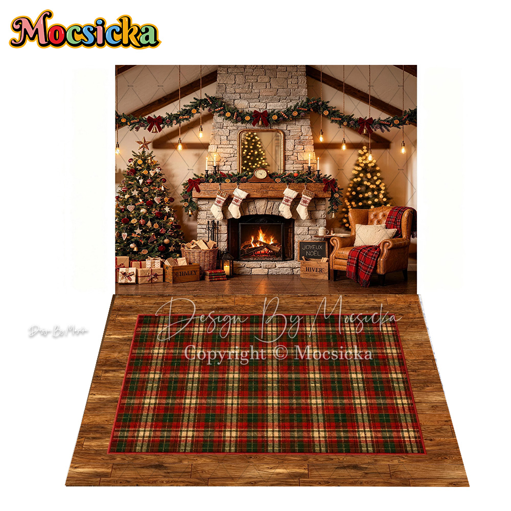 モシッカ レトロキャビン クリスマスルーム背景 写真撮影用  - Christmas Throw Blanket のレビューと価格