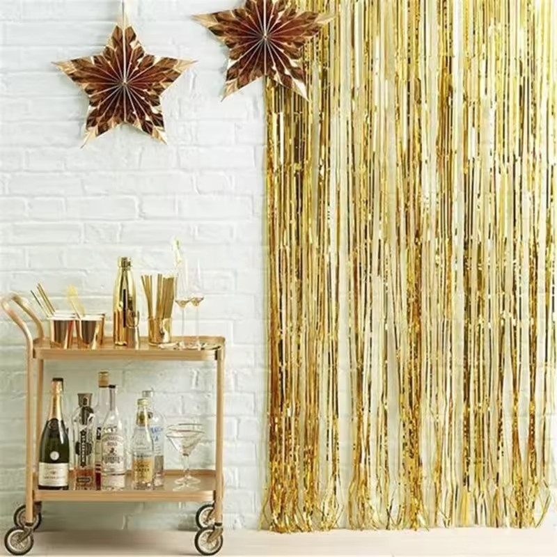 1/2/3パック グリッターパーティー背景 メタリックフォイ - Tinsel Garland Decoration のレビューと価格