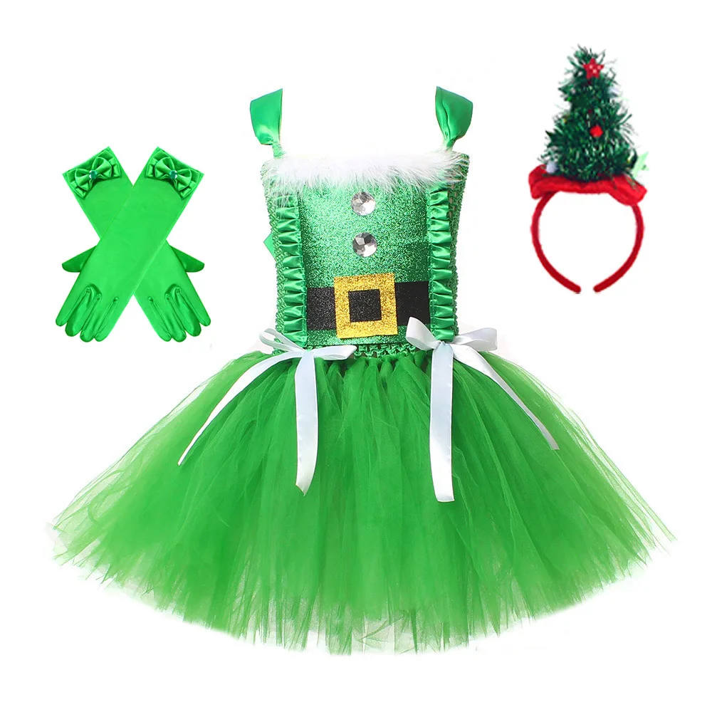 クリスマス子供用チュチュドレス トナカイ サンタ エルフコス - Elf Costume Christmas のレビューと価格