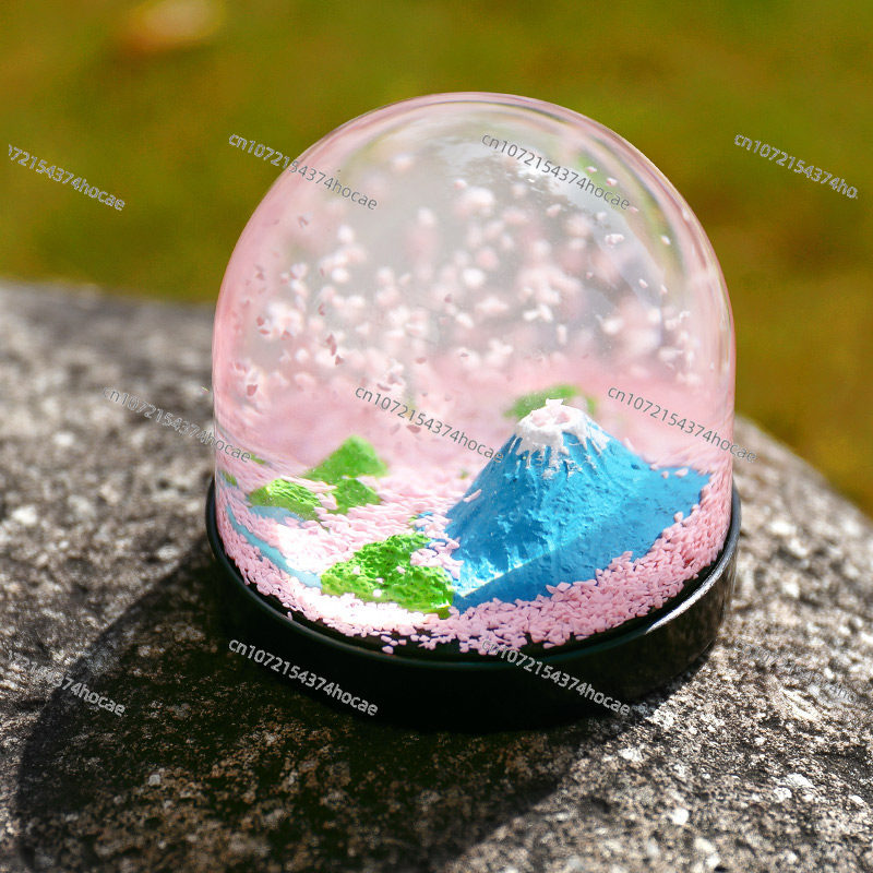 富士山のロマンチックな桜のクリスタルボール雪玉オーナメント、 - Snow Globe Musical のレビューと価格