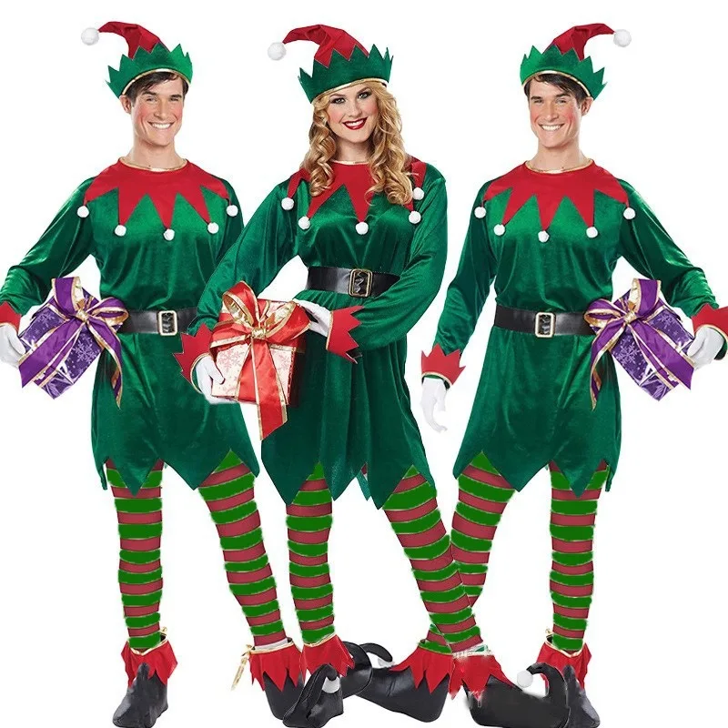 大人のクリスマスコスプレグリーンエルフ衣装セット女性男性クリ - Elf Costume Christmas のレビューと価格