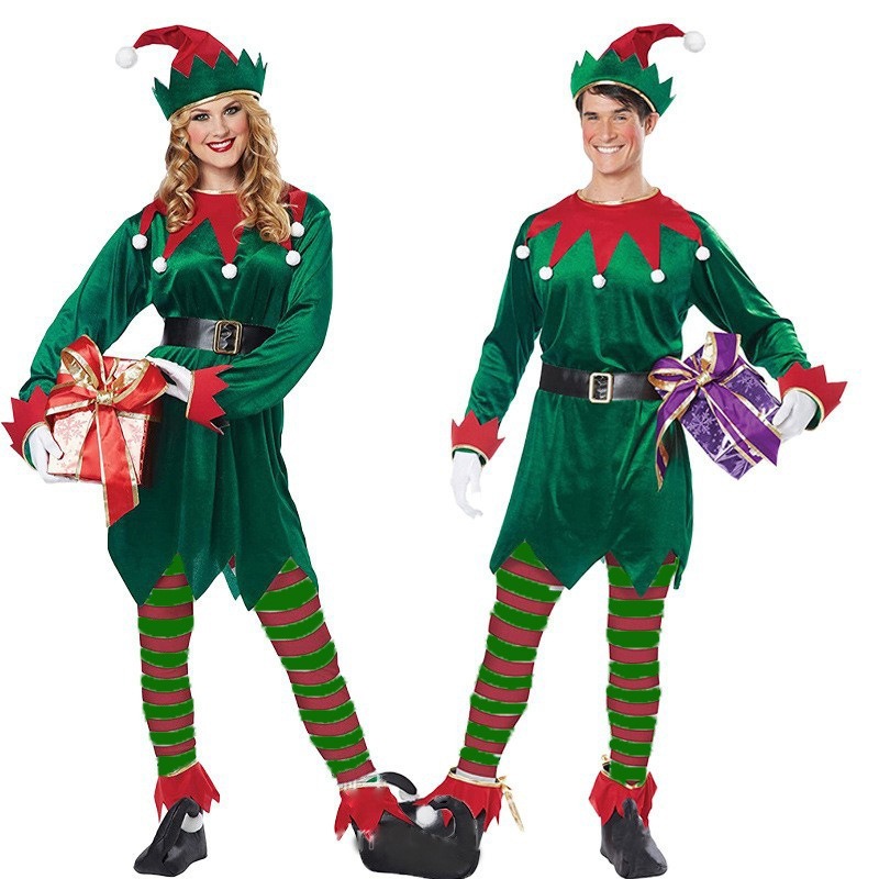 大人のクリスマスコスプレグリーンエルフ衣装セット女性男性クリ - Elf Costume Christmas のレビューと価格