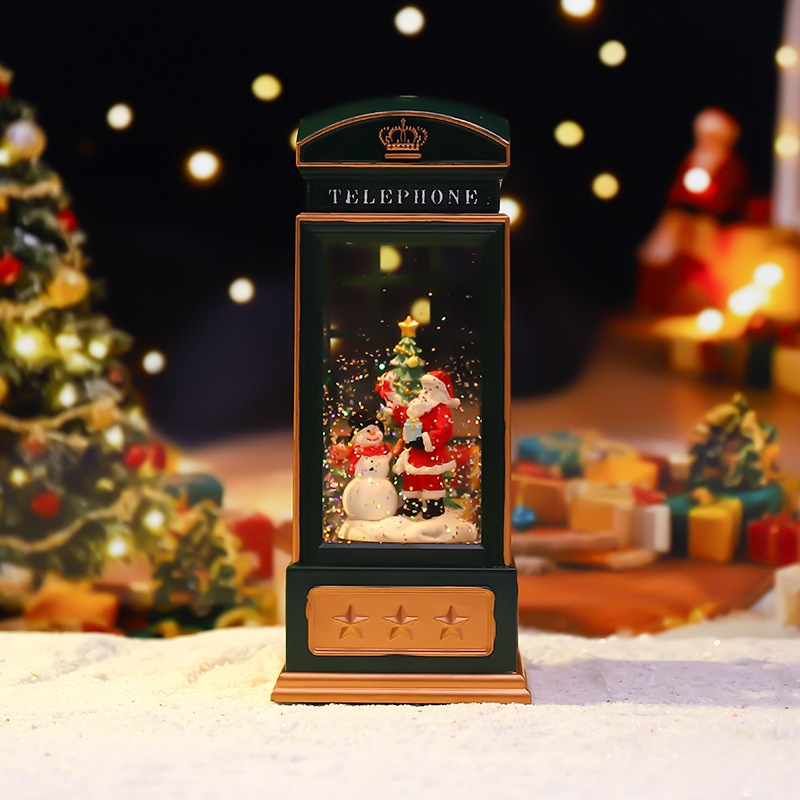 クリスマス電話ボックスナイトライトサンタのそりスノーグローブ - Snow Globe Musical のレビューと価格