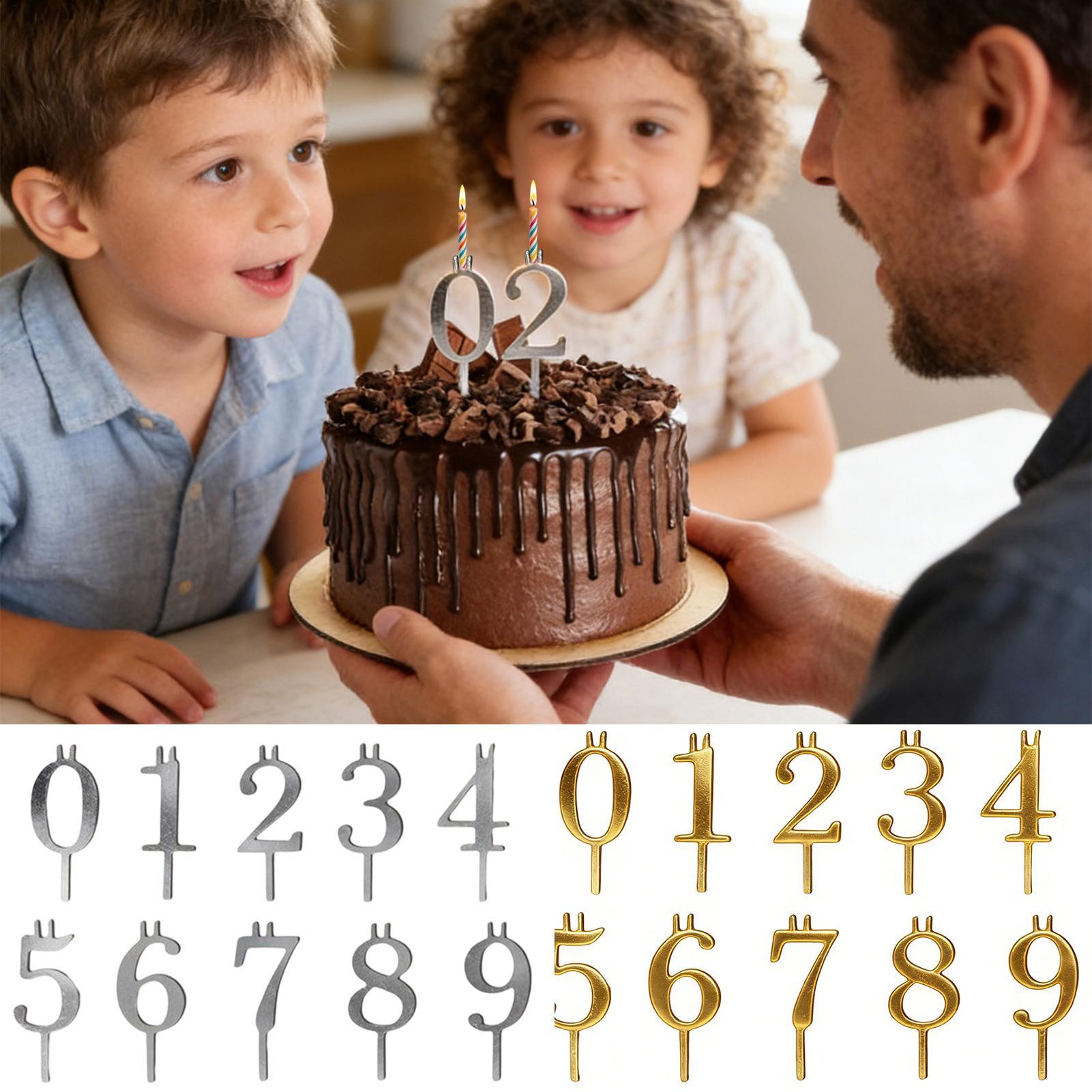 10個入り 0-9 数字ケーキトッパー メタルナンバーキャン - Holiday Candle Set のレビューと価格
